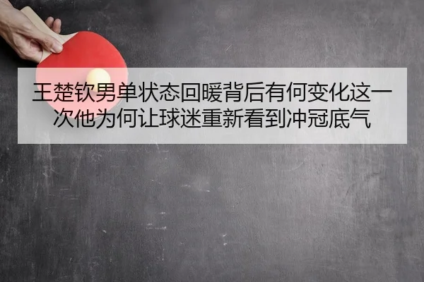 王楚钦男单状态回暖背后有何变化这一次他为何让球迷重新看到冲冠底气